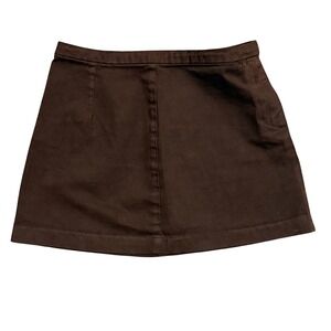 Brandy Melville J Galt Brown Cotton Mini Skirt Size Small